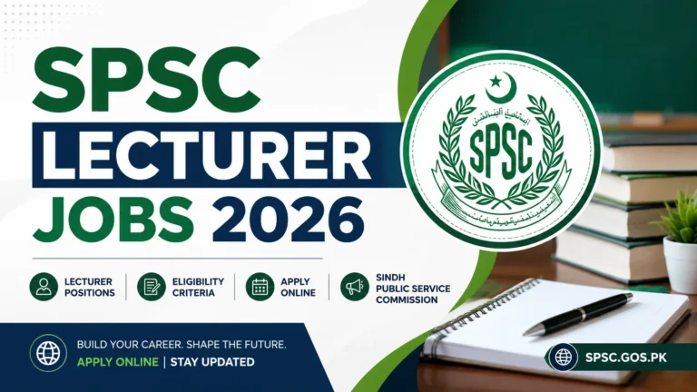 SPSC Lecturer Jobs 2026 Apply Online In Pakistan