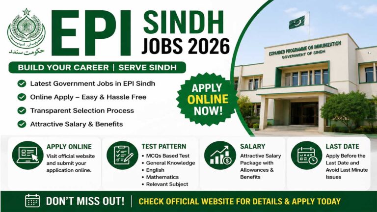 EPI Sindh Jobs 2026 – Apply Online, Test Pattern, Salary & Last Date
