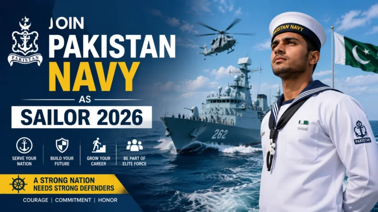 Join PAK Navy as Sailor Jobs 2026 Apply Online