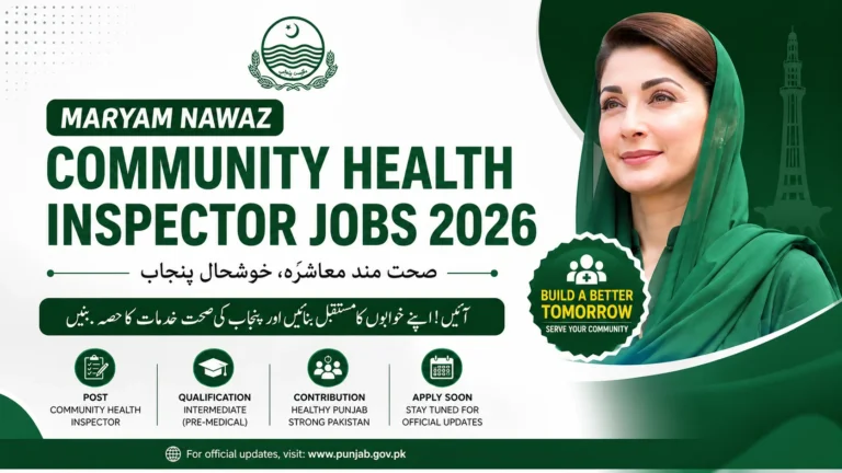Maryam Nawaz Health Inspector Jobs 2026 – 50,000 PKR Salary, Apply Online