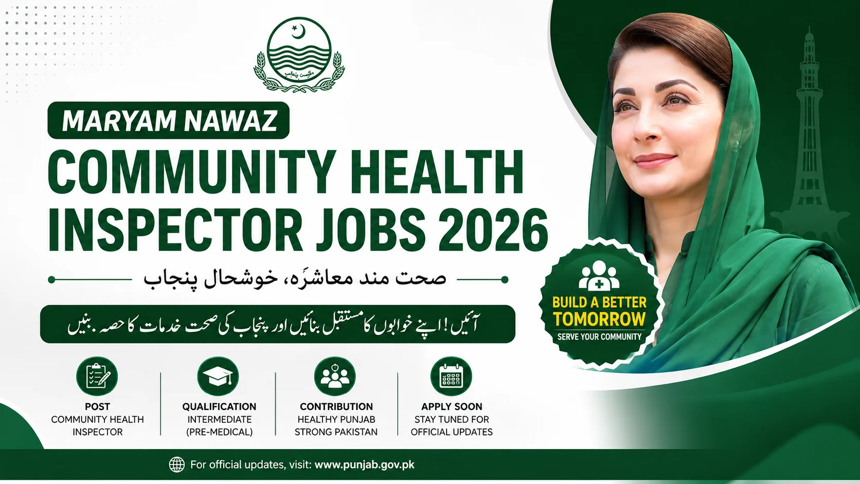 Maryam Nawaz Health Inspector Jobs 2026 – 50,000 PKR Salary, Apply Online