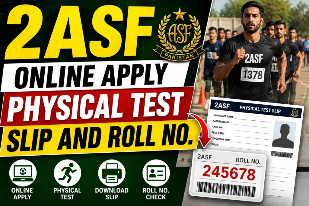 ASF Online Apply 2026: Physical Test Slip & Roll No.