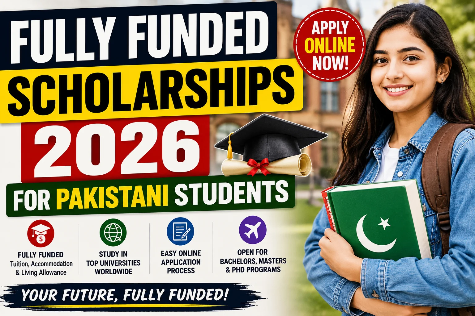 Fully Funded Scholarships 2026 for Pakistani Students
