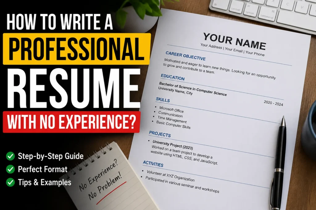 How to Write a Professional Resume with No Experience?