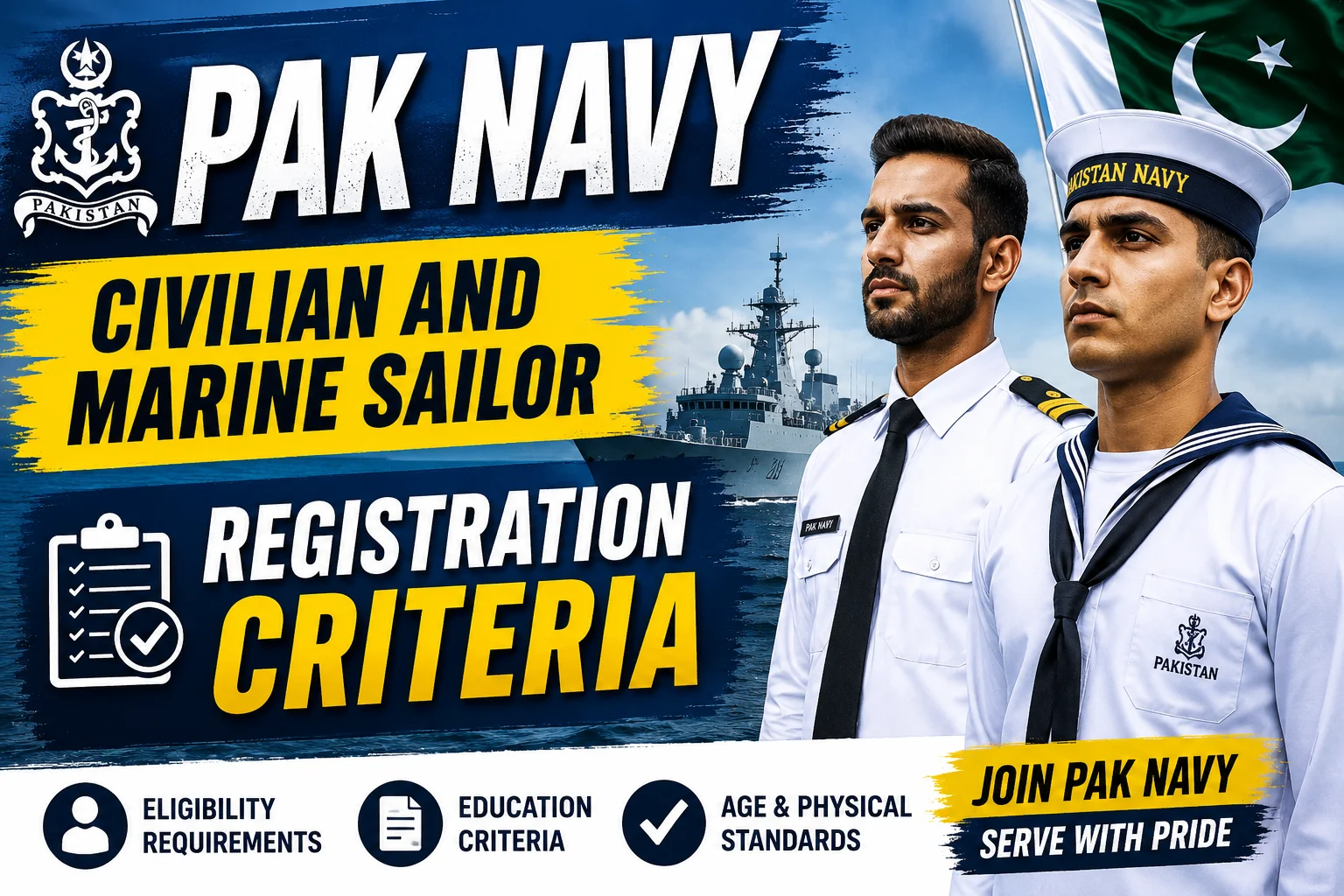 Pak Navy Civilian and Marine Sailor Registration Criteria