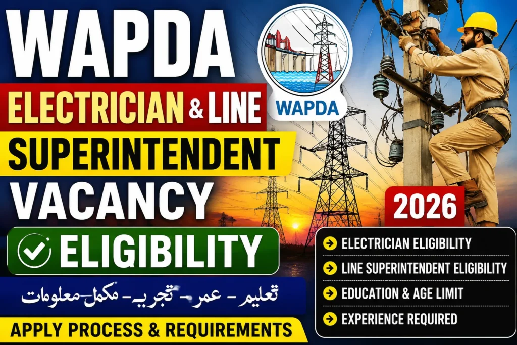 WAPDA Electrician and Line Superintendent Vacancy Eligibility