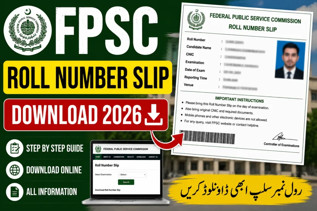 FPSC Roll Number Slip Download 2026: For All Candidates