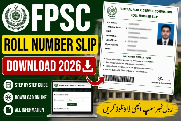 FPSC Roll Number Slip Download 2026: For All Candidates