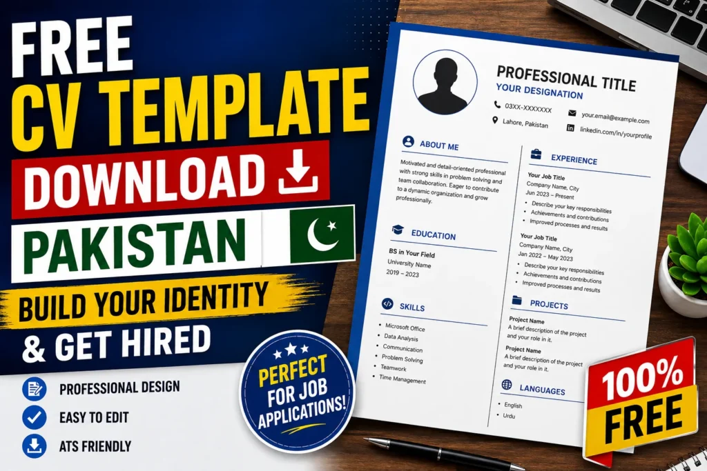 Free CV Template Download Pakistan: Build Your Identity and Get Hired
