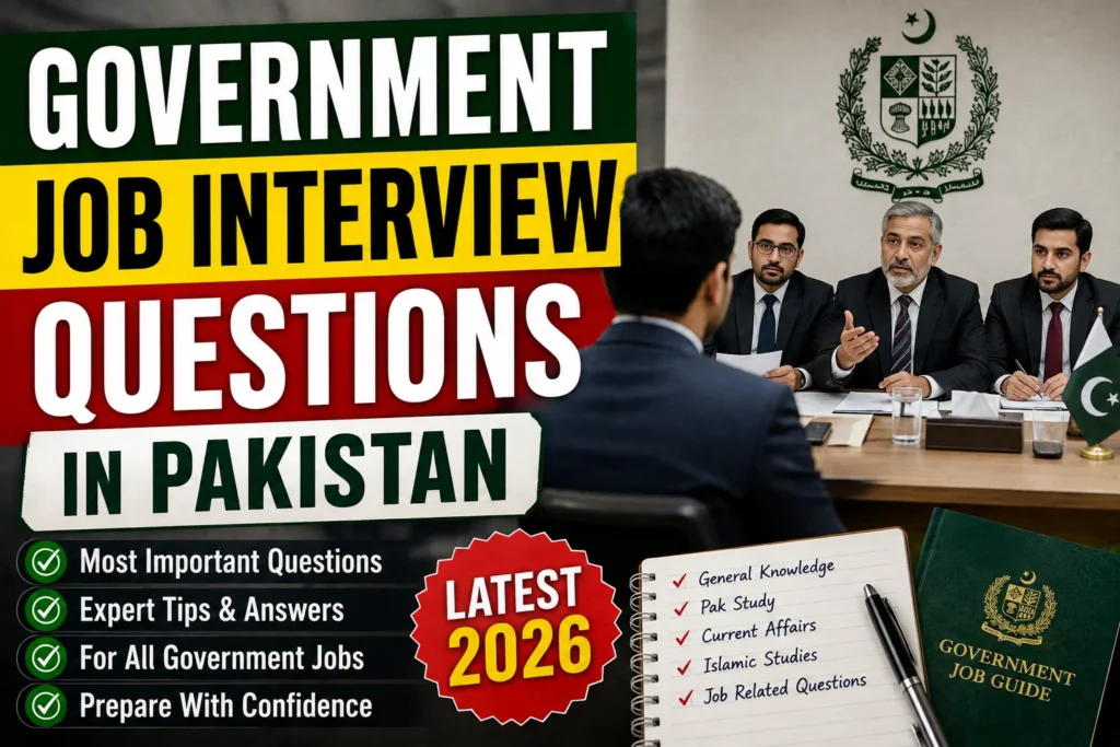 Government Job Interview Questions in Pakistan