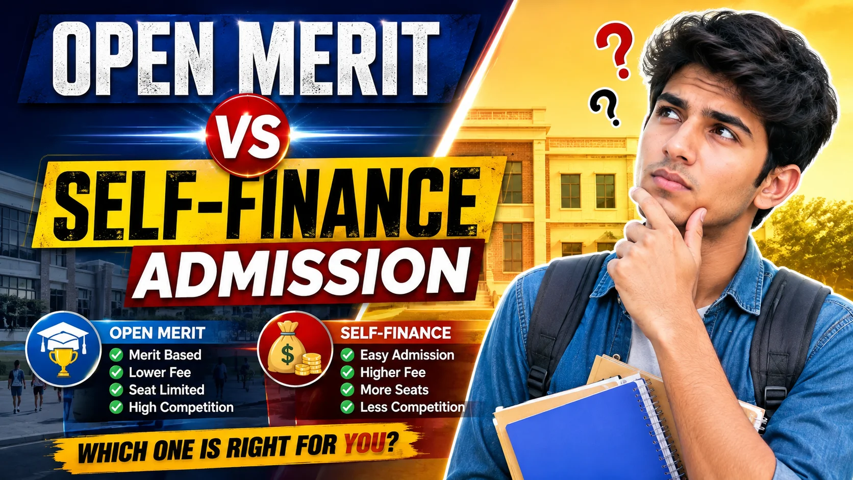 Open Merit vs Self-Finance Admission: A Complete Guide